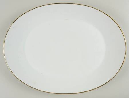 Gold Band (Bettina, White) 15" Oval Serving Platter