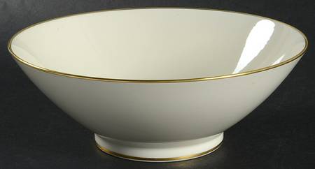 Gold Band (Bettina, Ivory) 8" Round Vegetable Bowl