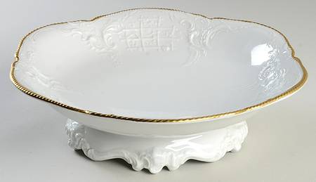 Gold Band (Sanssouci, White) Round Compote (Height X Width)