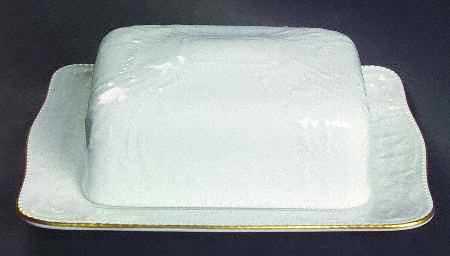 Gold Band (Sanssouci, White) Square Covered Butter