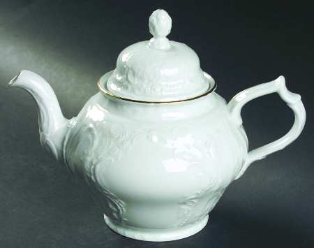 Gold Band (Sanssouci, White) Teapot & Lid