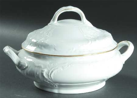 Gold Band (Sanssouci, White) Round Covered Vegetable