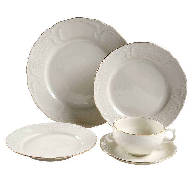 Gold Band (Sanssouci, Ivory) 5 Piece Place Setting