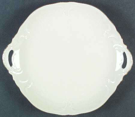 Gold Band (Sanssouci, Ivory) Handled Cake Plate