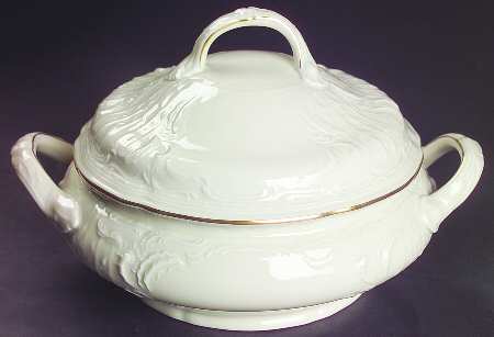 Gold Band (Sanssouci, Ivory) Round Covered Vegetable