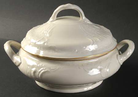 Gold Band (Sanssouci, Ivory) Round Covered Vegetable