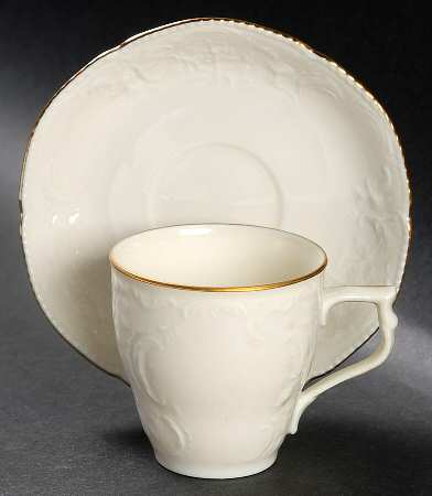 Gold Band (Sanssouci, Ivory) Flat Demitasse Cup & Saucer Set