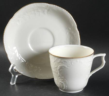 Gold Band (Sanssouci, Ivory) Flat Cup & Saucer Set