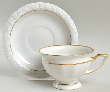 Gold Band (Maria, Thin Gold Band) Footed Cup & Saucer Set