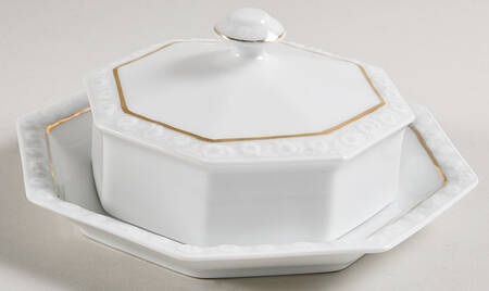 Gold Band (Maria, Thin Gold Band) Round Covered Butter
