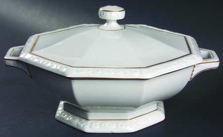Gold Band (Maria, Thin Gold Band) Round Covered Vegetable
