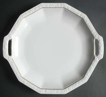 Gold Band (Maria, Thin Gold Band) Handled Cake Plate