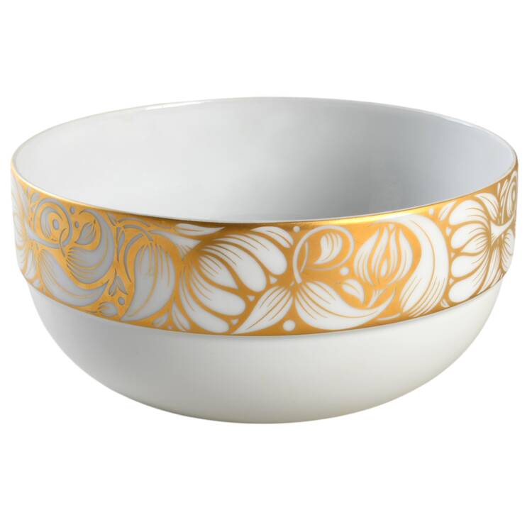 Golden Bloom 7" Round Vegetable Bowl