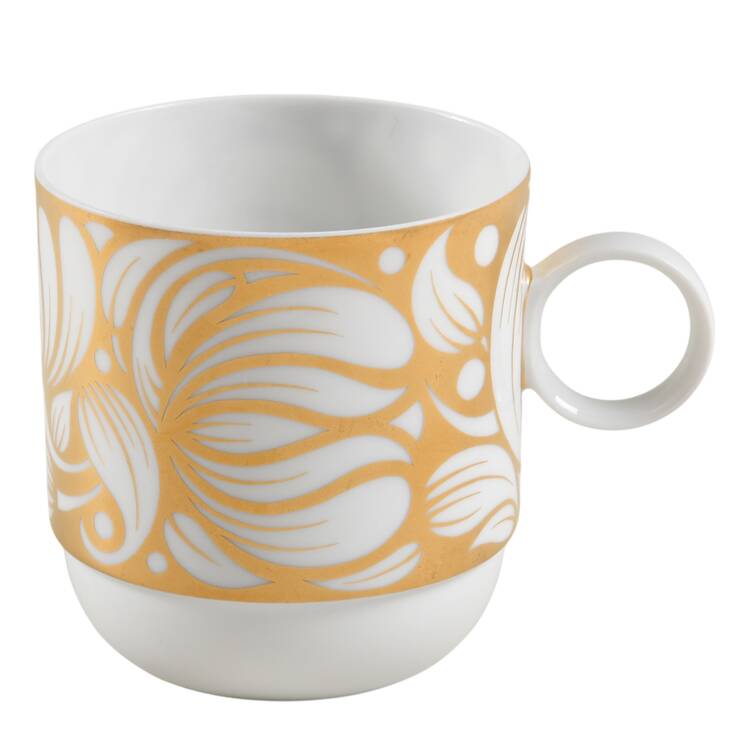 Golden Bloom Flat Cup