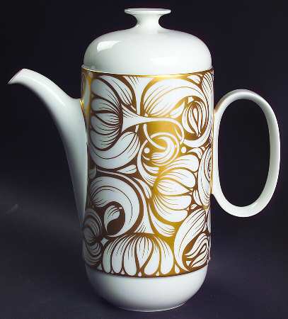 Golden Bloom Coffee Pot & Lid
