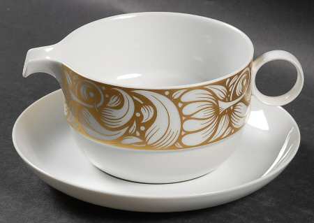 Golden Bloom Gravy Boat & Underplate
