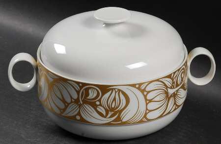 Golden Bloom Round Covered Vegetable