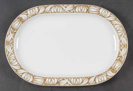 Golden Bloom 13" Oval Serving Platter