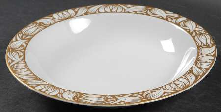Golden Bloom Rim Soup Bowl