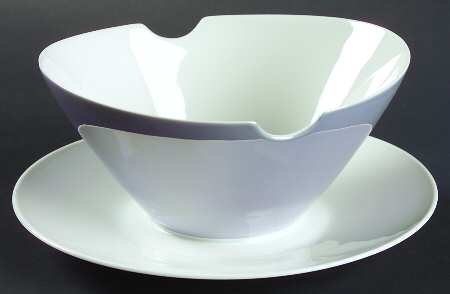 Goldfond Blue Gravy Boat with Attached Underplate