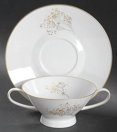 Goldzweig Footed Cream Soup Bowl & Saucer Set