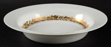 Golden Leaves Large Rim Soup Bowl