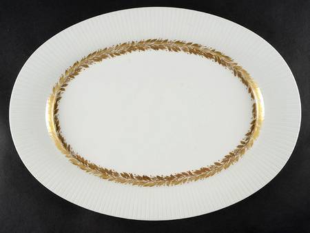 Golden Leaves 15" Oval Serving Platter