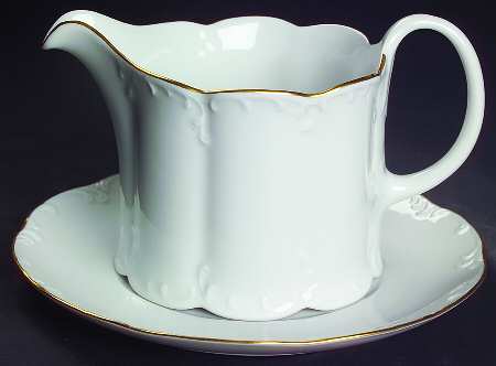 Gold Line Gravy Boat & Underplate