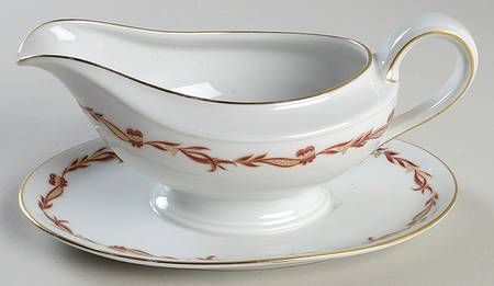 Goldcrest Ruby Gravy Boat with Attached Underplate