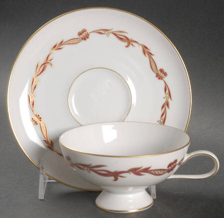 Goldcrest Ruby Footed Cup & Saucer Set
