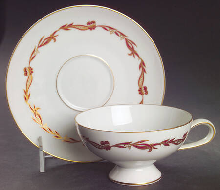 Goldcrest Ruby Footed Cup & Saucer Set