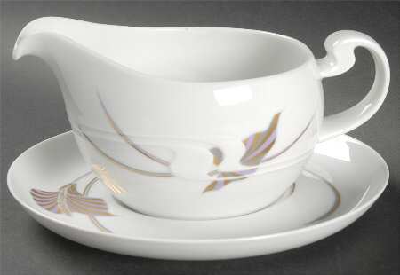 Golden Orchid Gravy Boat & Underplate