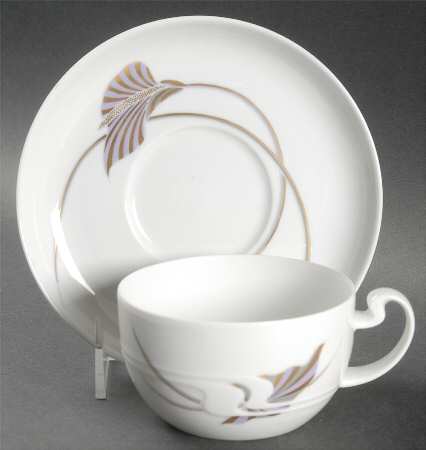 Golden Orchid Flat Cup & Saucer Set