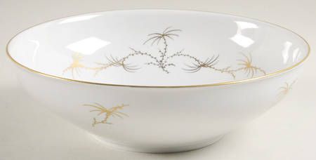 Golden Palm (White, Coupe) 9" Round Vegetable Bowl