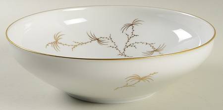 Golden Palm (White, Coupe) 8" Round Vegetable Bowl