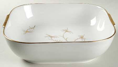 Golden Palm (White, Coupe) 9" Square Vegetable Bowl