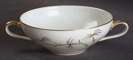 Golden Palm (White, Coupe) Flat Cream Soup Bowl