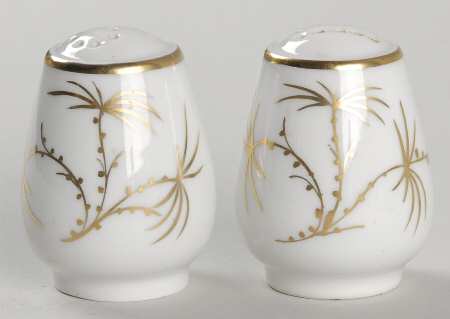 Golden Palm (White, Coupe) Salt & Pepper Set