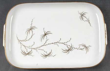 Golden Palm (White, Coupe) 14" Rectangular Serving Platter