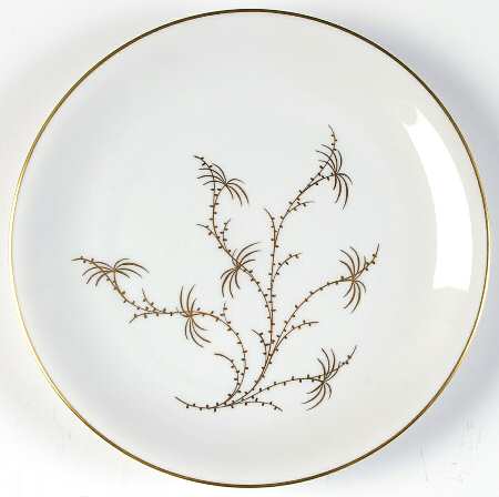 Golden Palm (White, Coupe) Salad Plate