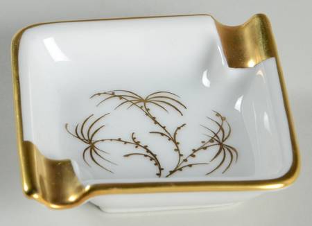 Golden Palm (White, Coupe) Small Ashtray