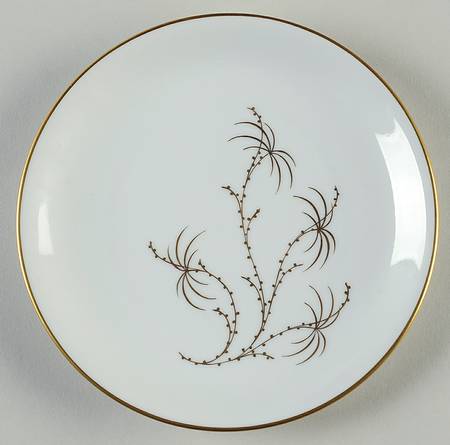 Golden Palm (White, Coupe) Bread & Butter Plate