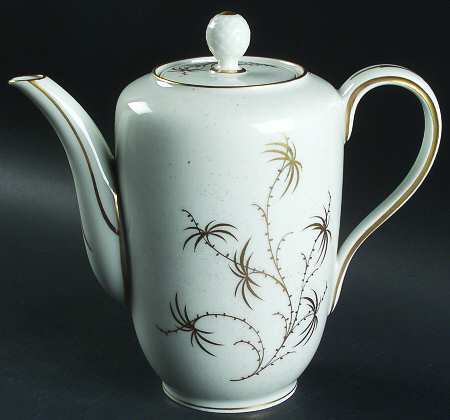 Golden Palm Coffee Pot & Lid