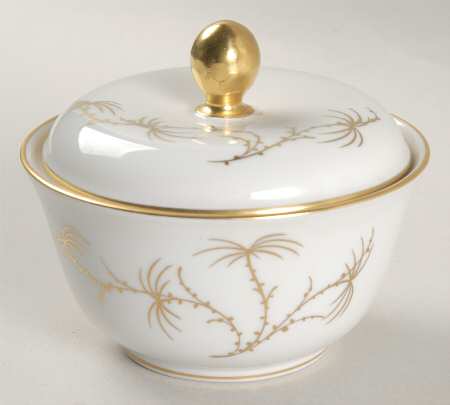 Golden Palm Sugar Bowl & Lid