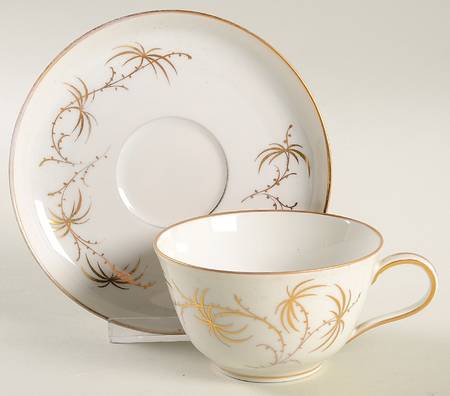 Golden Palm Flat Cup & Saucer Set