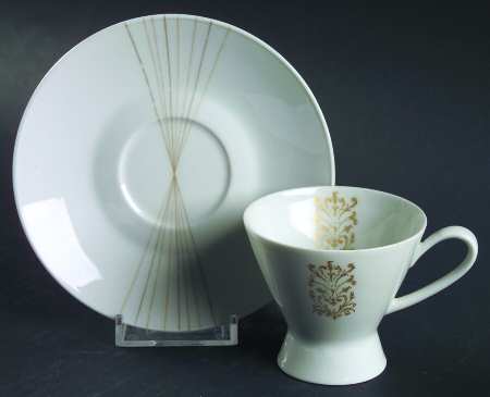 Golden Radiance Footed Demitasse Cup & Saucer Set