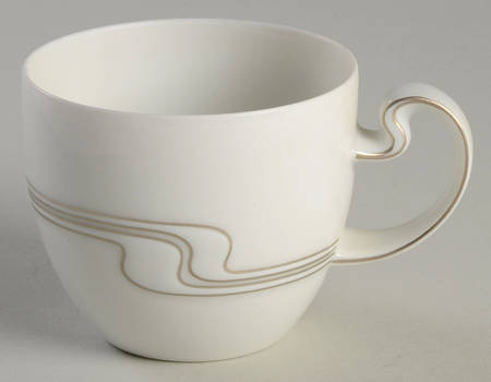 Gold Ribbon Flat Demitasse Cup