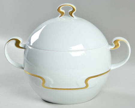 Gold Ribbon Round Covered Vegetable