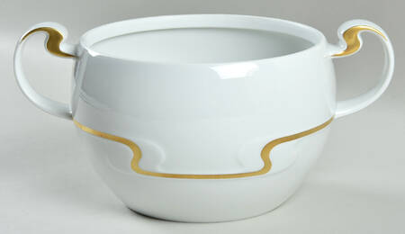 Gold Ribbon Round Vegetable No Lid