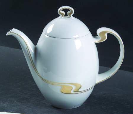 Gold Ribbon Coffee Pot & Lid